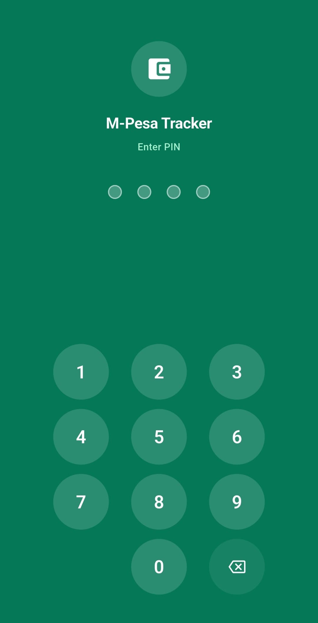 PIN Lock screen